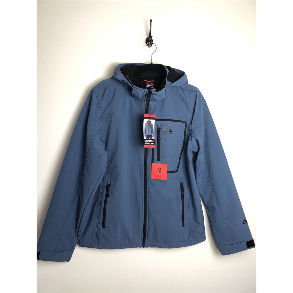 New Gerry Softshell Men's Jacket Blue Sz Medium
